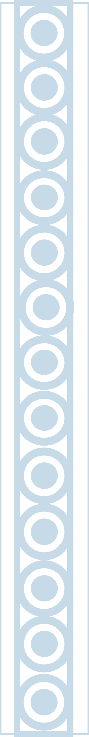 A vertical collection of currents pointing out of the screen.
